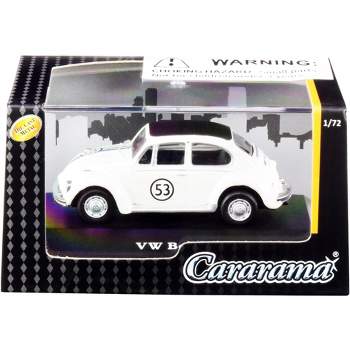 Volkswagen Beetle #53 White in Display Case 1/72 Diecast Model Car by Cararama
