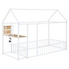 Twin Metal Bed Frame with House Design, Incl. Desk, Storage Shelves, Power Outlets, and USB Charging Ports - 3 of 4