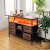 Console Tables with USB and Charging Station, 43.31 Inch Entryway Table with 4 Fabric Drawers, Sofa Table Narrow with Storage Shelves Brown - 4 of 4