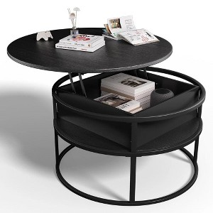 Coffee Table with Lift Top and Hidden Storage, Round Center Table for Living Room - 1 of 4