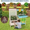 Outdoor Garden Potting Bench Table All-Weather Garden Table Work Station w/ Transparent Planter Box Raised Garden Bed 3 Side Plant Pots - 3 of 4