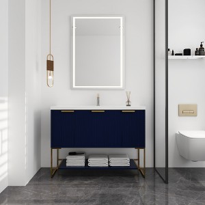 48" Bathroom Vanity With Resin Sink, Bathroom Cabinet With Storage Drawer Doors, Freestanding Bathroom Cabinet - 1 of 4