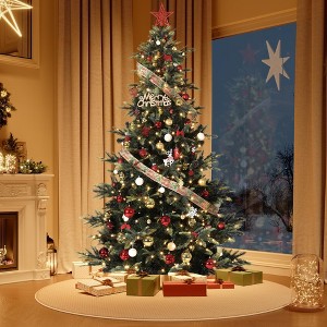 Pre-lit Artificial Christmas Tree, Spruce Prelit Christmas Trees for Home,Office, Party Thickened PE&PVC Branch Tips - 1 of 4