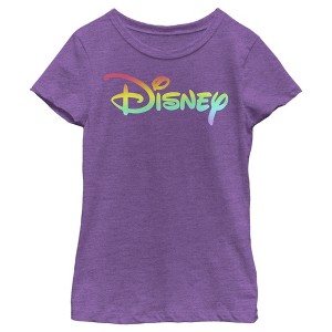Girl's Disney Rainbow Logo T-Shirt - 1 of 4