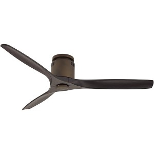 52" Casa Vieja Rustic Farmhouse 3 Blade Indoor Hugger Ceiling Fan with Remote Control Oil Rubbed Bronze Matte Black Wood for Living House Dining Room - 1 of 4
