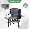 GustoWave Camping Directors Chair, Outdoor Foldable Camp Chairs, Heavy Duty, Oversized Portable Folding Chair with Side Table, Pocket - 3 of 4