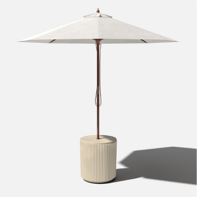 Sand Concrete-Plastic Outdoor Side Table with Umbrella Hole