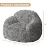 Bean Bag Chair, Faux Fur Kids Bean Bag Chair for Gaming Reading, Adult Bean Bag Couch with Armrest High-Density Foam Beanbag Chair Lazy Couch Sofa - 3 of 4