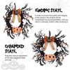 Halloween Front Door Wreath, Black Cat with Bow, BOO Sign, Ghost, Door Hanger Wreath - 3 of 4
