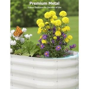 Large Galvanized Metal Raised Garden Bed Kit -Planter Box with Gloves & Support Rod for Outdoor Gardening - Ideal for Flowers, Vegetables 2-Pack - 1 of 4