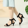 Perphy Women's Open Toe Ankle Tie Ruched Strap Bridal Kitten Heels Sandals - 2 of 4