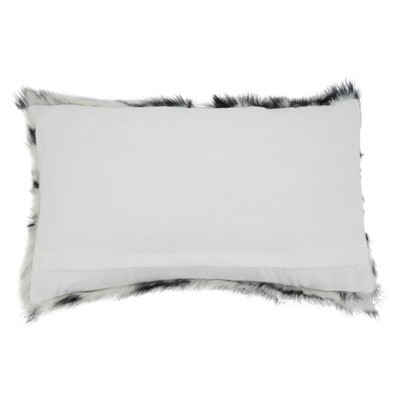 Black and White Zebra Goat Fur Throw Pillow