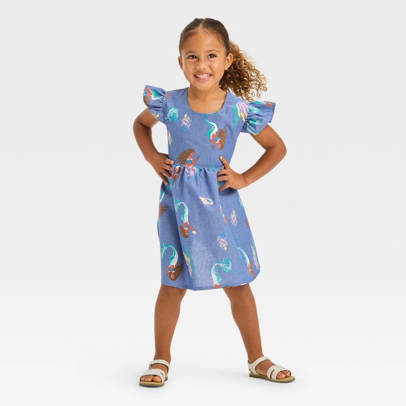 Toddler Girls' Disney Princess Empire Waist Dress - Light Blue, 3 of 4