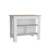 Kitchen Island with Three Shelves and Four Legs - 2 of 4