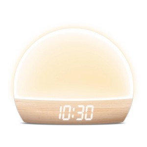 Brookstone Sunrise Alarm Clock with Soft LED Lights Novelty Table Lamp Natural - 1 of 4