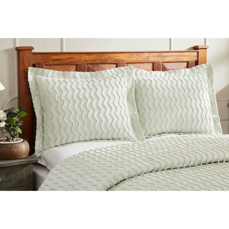 King Isabella Comforter 100% Cotton Tufted Chenille Comforter Set Sage - Better Trends, 3 of 7