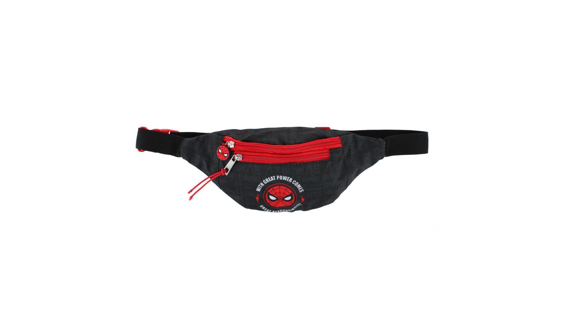 Textiel Trade Kids Spiderman Waist Fanny Pack, Black