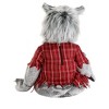 HalloweenCostumes.com Lil Howler Werewolf Infant Costume, Baby Gray Wolf Costumes, Plaid Bad Wolf Bubble Suit - 2 of 3