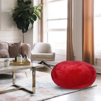 NicBex Velvet Bean Bag Chair,3 Ft Plush Floor Chair for Kids and Adults with Washable Cover,Filled with Shredded and Memory Foam
