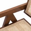 Resenkos Modern Mid Century Dining Chair, Rattan Accent Chairs, Comfy Armchairs, Outdoor Wood Chairs with Armrest, Brown - 3 of 4