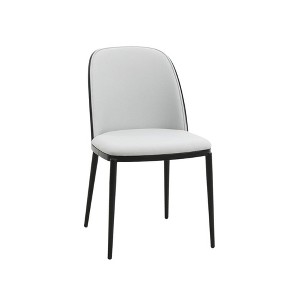 LeisureMod Tule Dining Chair with PU Leather/Velvet/Suede Seat and Black Steel Frame - 1 of 4