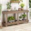 Vintage Storage Entryway Table,Console Table with Metal Rivet Decor and Under-Shelf,Rustic Living Room Wood Console Table-Cuddlewood - 2 of 4