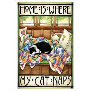 Trends International Meredith Dillman - Home Is Where My Cat Naps Framed Wall Poster Prints - 1 of 4