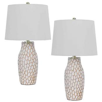 (Set of 2) 22.5" Ceramic Table Lamps White - Cal Lighting
