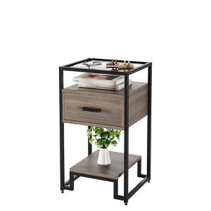1PCS Nightstands, Beside Table with Storage Drawer and 3-Tier Storage£¬Small End Table - 1 of 4