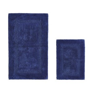 Lux Premium 100% Cotton Tufted Solid Reversible 2 PC Bath Rug Set – Ultra-Soft, Water-Absorbent, Durable, Machine Washable Bathroom Rug - 1 of 4