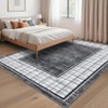 Modern Area Rug Ultra-Soft Throw Rugs Contemporary Plaid Accent Carpet Non-Shedding Bordered Floor Cover Foldable Thin Indoor Mat for Bedroom - 4 of 4