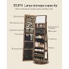 360° Swivel Jewelry Cabinet with Full-Length Mirror, Lockable Rustic Organizer with Interior Storage, Brown - 4 of 4