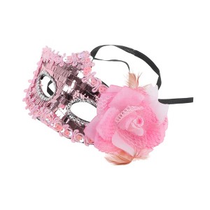 Unique Bargains Floral Sequins Half Face Party Mask 1 Pc - 1 of 4