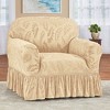 Collections Etc Leaf Stretch Ruffle Furn Cover - 2 of 3