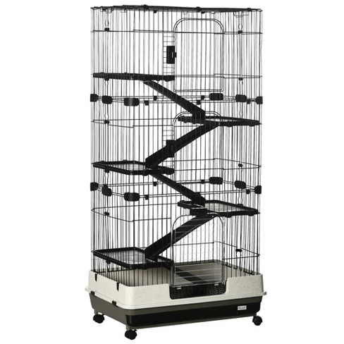 PawHut Small Animal Cage Habitat Indoor with Accessories Water