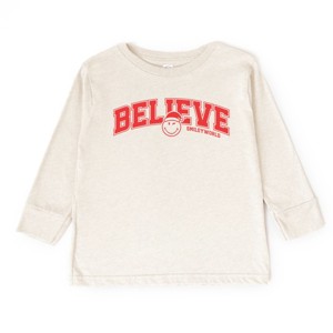 SmileyWorld Varisty Believe - Youth Long Sleeve Graphic T-Shirt and Toddler Long Sleeve Graphic Tee - 1 of 3