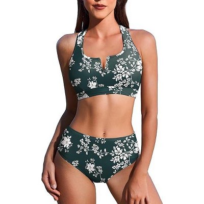 AI'MAGE Womens Bikini Set 2025 High Waisted Two Piece Swimsuit Sporty Cutout Bathing Suit