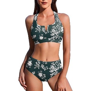 AI'MAGE Womens Bikini Set 2025 High Waisted Two Piece Swimsuit Sporty Cutout Bathing Suit - 1 of 3