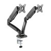 Premium Height Adjustable Double Monitor Arm Black - Rocelco: Ergonomic Dual Screen Stand, 13"-27" Compatibility, VESA 100x100 - 2 of 4