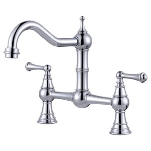WOWOW Double Handle Bridge Kitchen Faucet Deck-Mount - 1 of 4