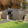 Heavy-Duty 10x12FT Metal Outdoor Storage Shed with Protective Film, Sunlit Windows & Waterproof Steel Panels - Coolbibila - 3 of 4