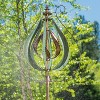Evergreen 87.5"H Misting Wind Spinner, Copper and Verdigris Tulip - 2 of 4