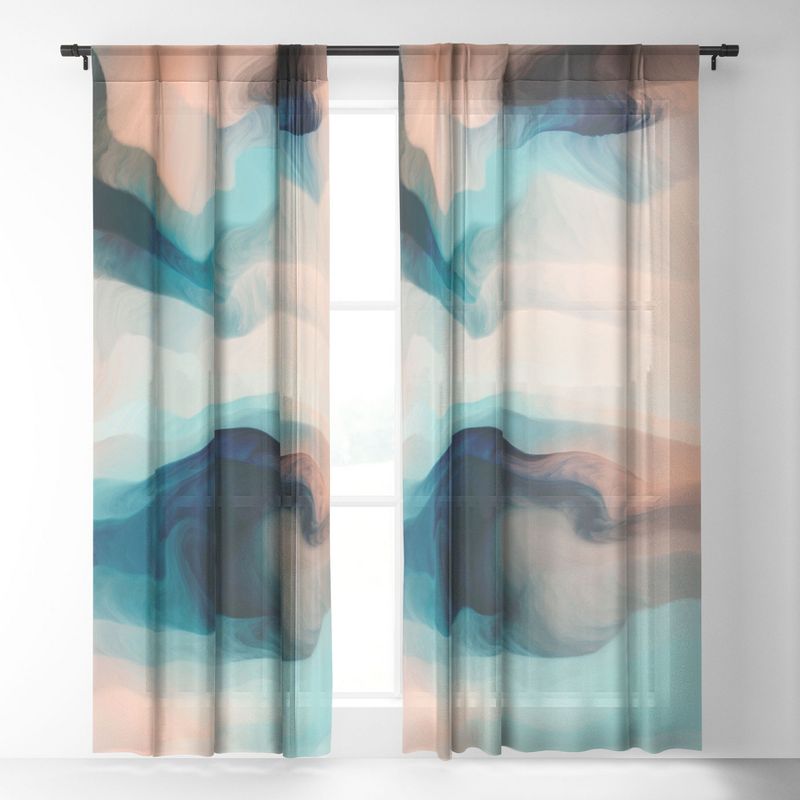 Marta Barragan Camarasa Abstract tidal waves Single Panel Sheer Window Curtain - Deny Designs, 2 of 7