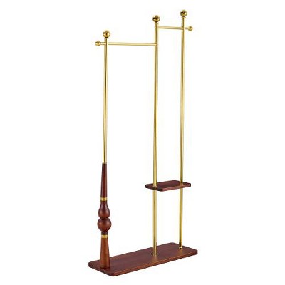 LIVAREEmlen 70" Tall Industrial Coat Rack for Entryway,Double Layer Hanger for Coats, Hats, Bags, Scarves, Shoes Storage,Heavy Duty
