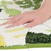 Unique Bargains Soft Non-Slip Thick Shaggy Water Absorbent Botanical Pattern Bath Floor Mat - 3 of 4