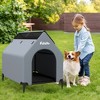 Tangkula 36" Elevated Dog House for Small Breeds Large Pet House w/ Ventilated Windows - 2 of 4