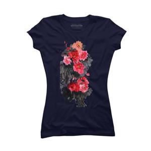 Junior's Design By Humans Blossoming By WhitePearl T-Shirt - 1 of 3