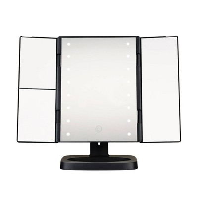 Conair Tri-Panel LED Plastic Mirror - Black