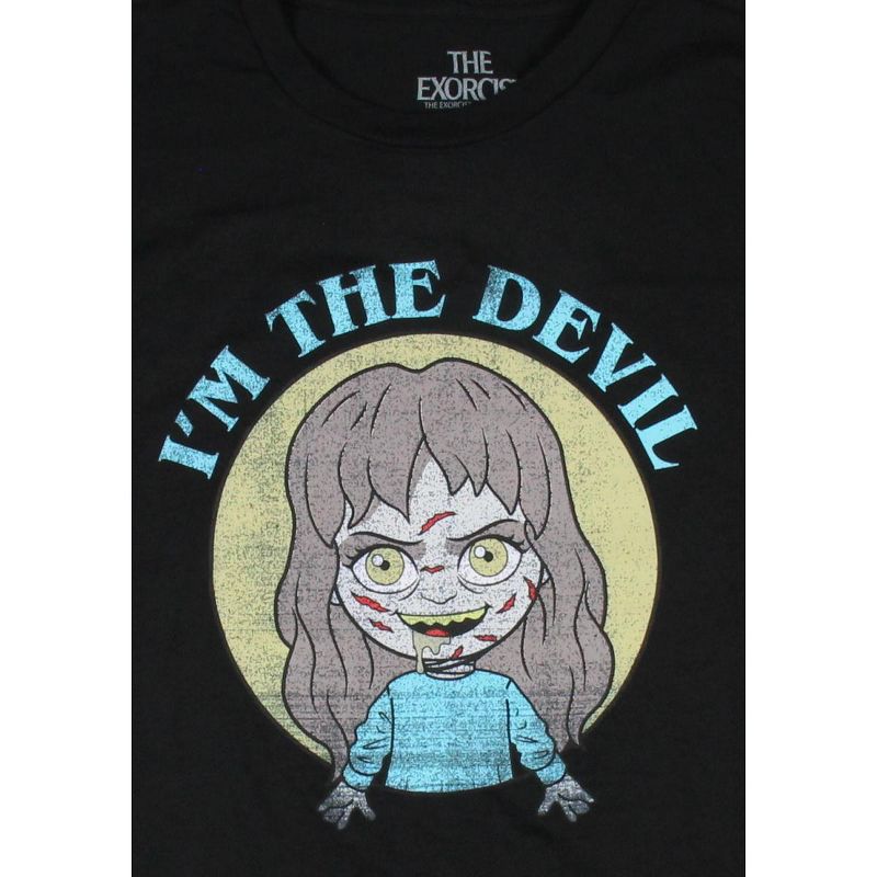 The Exorcist Women's Regan Chibi I'm The Devil Girl's Distressed T-Shirt Adult, 2 of 3