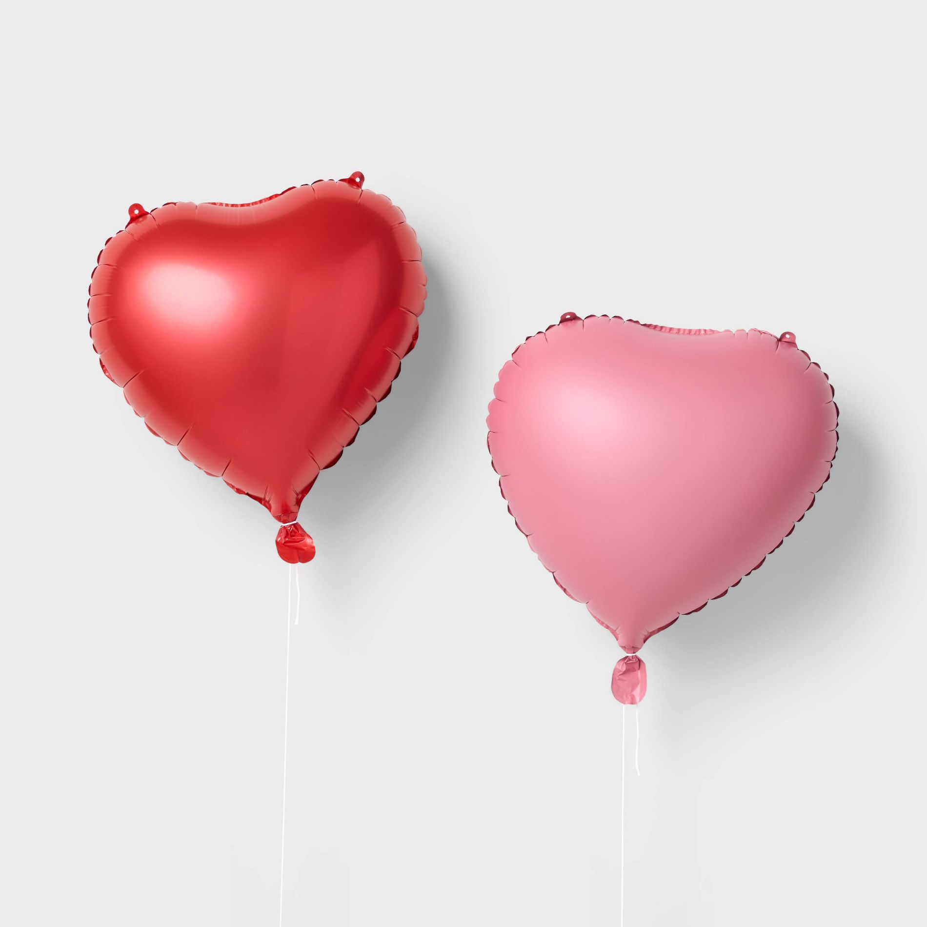 2ct Valentine's Day Foil Heart Balloons Pink/Red - Spritz™